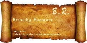 Broczky Rozanna névjegykártya